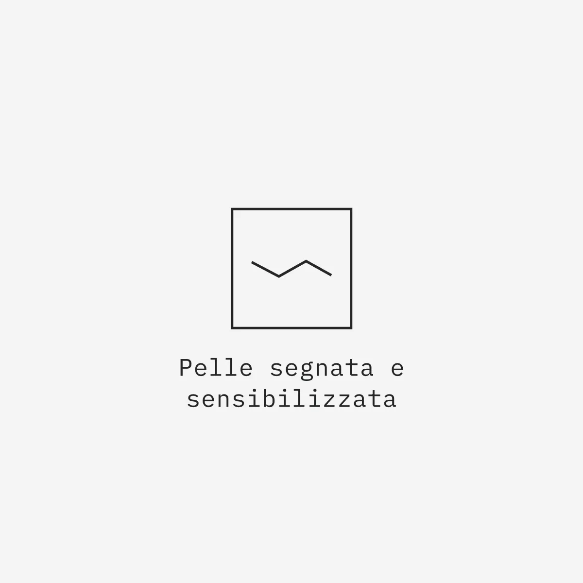 Pelle segnata sensibilizata